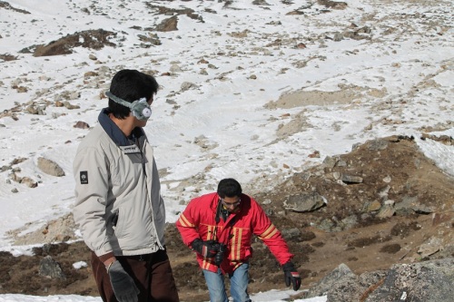 Climbing the mound - Zero point, Sikkim